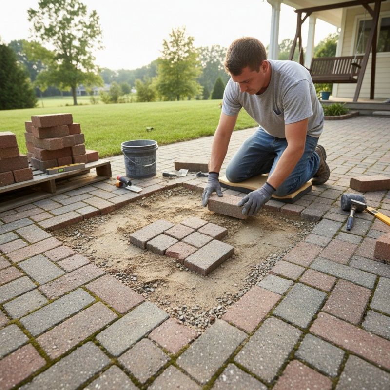 Patio Brick Installation detail